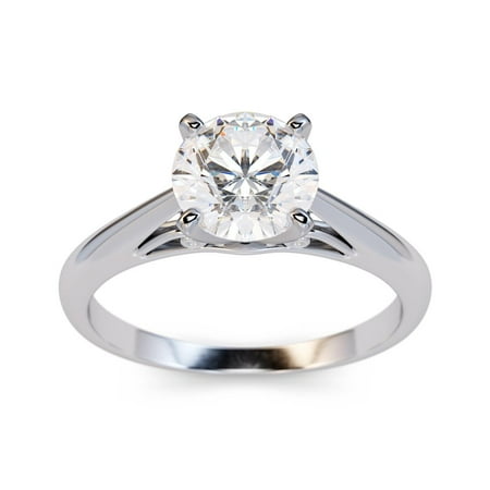 2.00 Carat Solitaire Brilliant Round Cut Moissanite Diamond Engagement Rings Solid 14K/18K White Gold/Yellow Gold Ring For Women