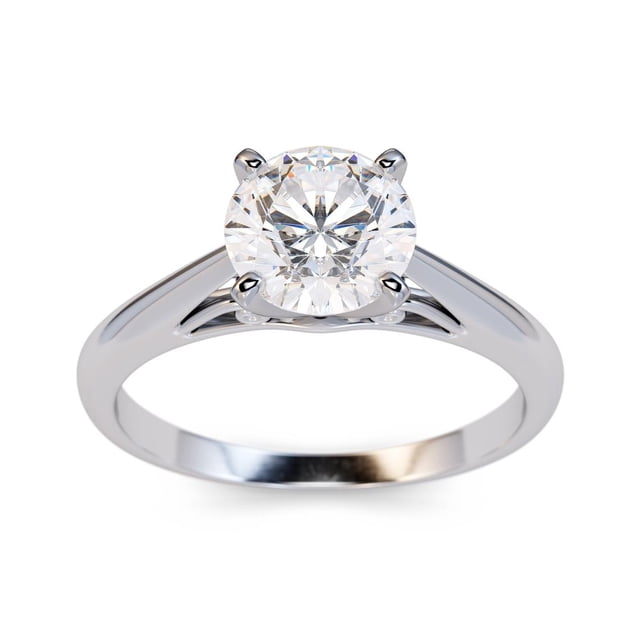 2.00 Ct Round Diamond Bridal Rings Solid 18K White Gold