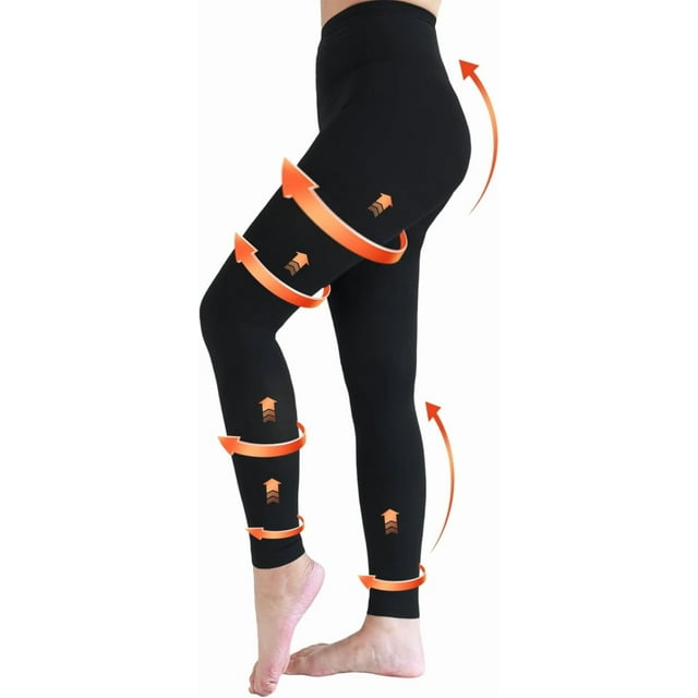 Collants de Compression Médicale 22-32mmHg Soutien Gradué Leggings Sans Pieds pour Œdème Varices Collants de Compression