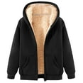 thumbnail image 3 of Women Zip up Fleece Lined Jacket Thickened Hooded Sweatshirts Long Sleeve Winter Thermal Coats with Pockets New Jackets for Women Lightweight Black 4XL, 3 of 7