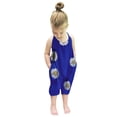 thumbnail image 2 of Zwiiyzr Toddler Girls Sunflower Romper Summer Floral Backless Jumpsuits Sling Halter Jumpsuit Children Clothing Blue, 2 of 5