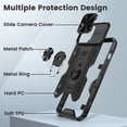 thumbnail image 7 of For iPhone 13 Pro Case, iPhone 13 Pro Phone Case with Camera Cover & Kickstand with Built-in 360°Rotate Ring Stand Magnetic Magnet Protective Phone Cover Case for iPhone 13 Pro -Black, 7 of 7