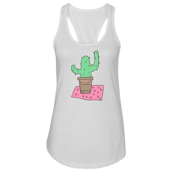 Cactus Doodle Design Tank Women -Image by Shutterstock, Female Medium