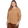 thumbnail image 3 of Alfred Dunner Womens Plus-Size Shimmer Animal Jacquard Top With Necklace, 3 of 4