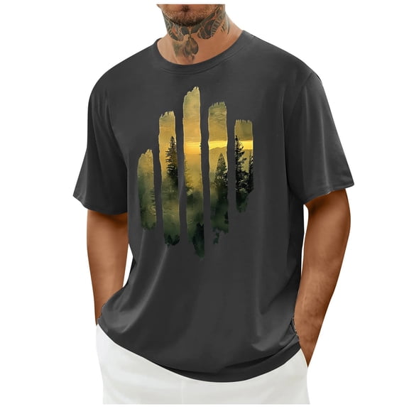 Mens Shirts Casual Stylish,Mens Graphic T Shirt Short Sleeve Outdoor Hiking Crew Neck Nature Themed Casual Tee