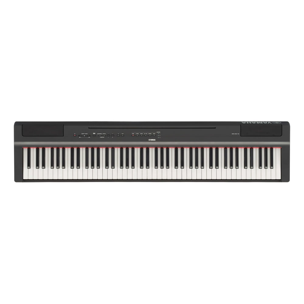 Yamaha P125 88-Key Weighted Action Digital Piano with Power Supply and Sustain Pedal, Black