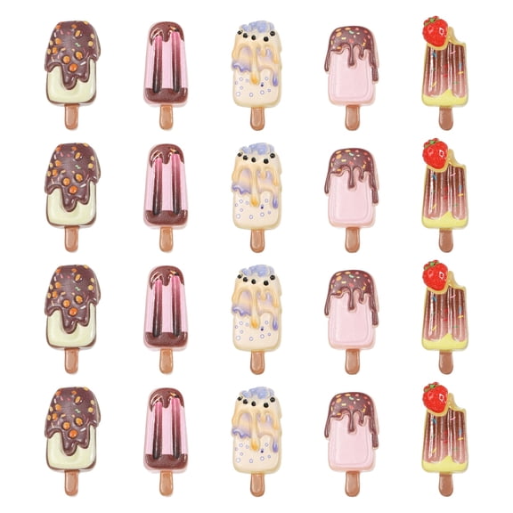 Uxcell Dollhouse Miniature Food, Cute Mixed Luminous Fruit Sauce ice Figures Toys Mini Resin Foods for Pretend Play Kitchen Cooking Game & Doll House (Mixing Colors, 20pcs)
