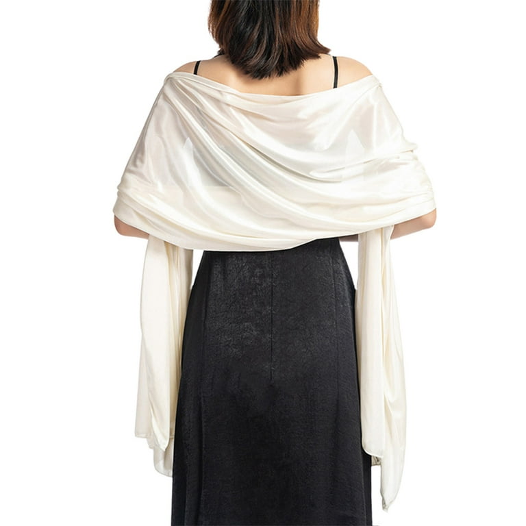 200x70cm Womens Imitation Silk Sheer Scarf Cape Solid Color Long Shawl Wrap for