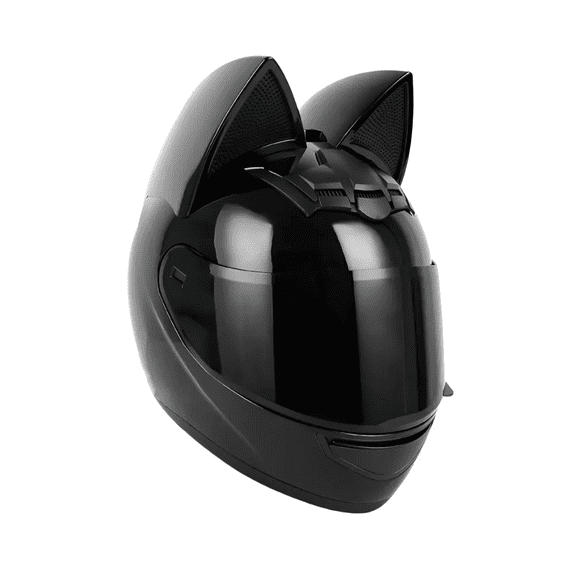Casco Moto Mujer Con Orejas De Gato negro talla L Malubero Negro