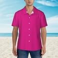 thumbnail image 4 of Daiia Darkmagenta Hawaiian Shirt for Men Gentle Cotton Regular Short Sleeve Casual-Large, 4 of 9
