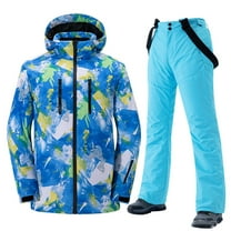 Wancir Women's Ski Jackets and Pants Set Snowboarding Snowsuit Snow Coat Hooded Waterproof Windproof