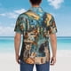 thumbnail image 4 of Balery Whimsical Cats Night Cafe Camisas hawaianas de manga corta para hombre, camisas playeras de corte holgado, camisas de vacaciones con botones,Medium, 4 of 7