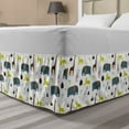 thumbnail image 1 of Animal Bed Skirt, Cartoon Style Childish Nursery Arrangement with Savannah Fauna Colorful Wildlife, Elastic Bedskirt Dust Ruffle Wrap Around for Bedding Decor, 4 Sizes, Multicolor, by Ambesonne, 1 of 2