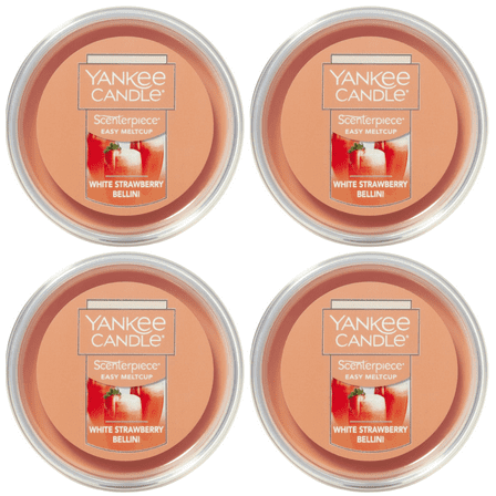 Yankee Candle White Strawberry Bellini Scenterpiece Easy MeltCup (Pack of 4)