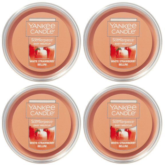 Yankee Candle White Strawberry Bellini Scenterpiece Easy MeltCup (Pack of 4)