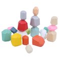 thumbnail image 4 of 22 Uds. Juego de apilamiento de piedra de bloques de construcción de piedra de colores de madera combinación de juguetes educativos para niños 6, 4 of 14