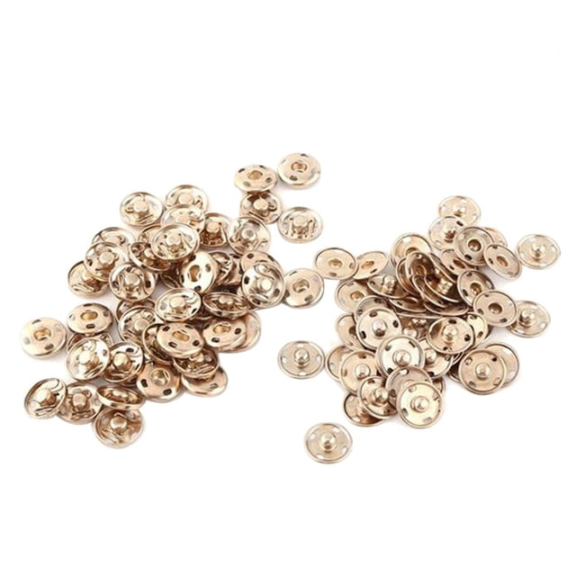 50 Ensembles de Boutons-Pression à Coudre Boutons-Pression en Métal Boutons-Pression 2 Pcs Boutons-Pression en Laiton Accessoires de Bricolage Ronds (17mm-Or)