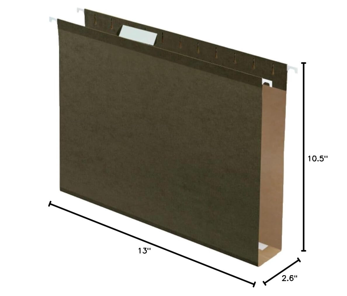 Hanging File Folders  25 Pack Green 2" Expansion Letter Size (8.5" X 11") Reinforced 5 Tab Positions Durable Files For Office And Document Organization