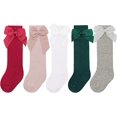 thumbnail image 1 of 5 pares de calcetines altos para niña de algodón atados talla M (1-3 años) JM, 1 of 5