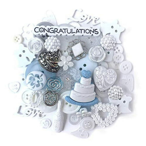 BUTTONS GALORE 50 Wedding Bridal Buttons for Sewing & Crafts