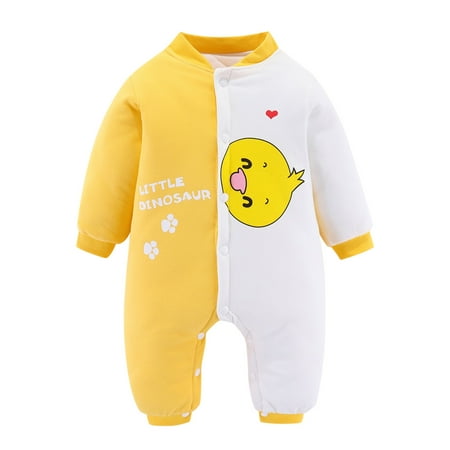 

Qufokar Nf Fleece Suit Baby Boy Romper 9 Months Baby Boys Girls Cute Cartoon Animals Letter Patchwork Long Sleeve Thicken Warm Romper Jumpsuit Outfit Clothes Coat