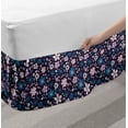 thumbnail image 2 of Floral Bed Skirt, Various Colorful Flowers Print in Violet Tones Vintage Style Art, Elastic Bedskirt Dust Ruffle Wrap Around for Bedding Decor, 4 Sizes, Sea Blue Lilac, by Ambesonne, 2 of 2