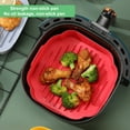 thumbnail image 2 of Yesbay Air Fryers Liner Double Handle Heat Resistant Square Dishwasher Safe Silicone Baking Pan Waterproof Non-stick Frying Chicken Basket Mat Kitchen Accessories, 2 of 7