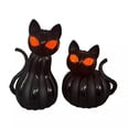 thumbnail image 2 of Halloween LED Pumpkin Cat Decorations,2 Packs Black Resin Pre-Lit Table and Porch Decor, Tall and Short Collectible Figurines with Spooky Light Up Eyes, Halloween Gift Ideas,B, 2 of 6