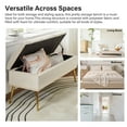 thumbnail image 6 of Tina's Home 45" Velvet Storage Bench Upholstered Tufted End of Bed Ivory Bench Bedroom Entryway, 6 of 10