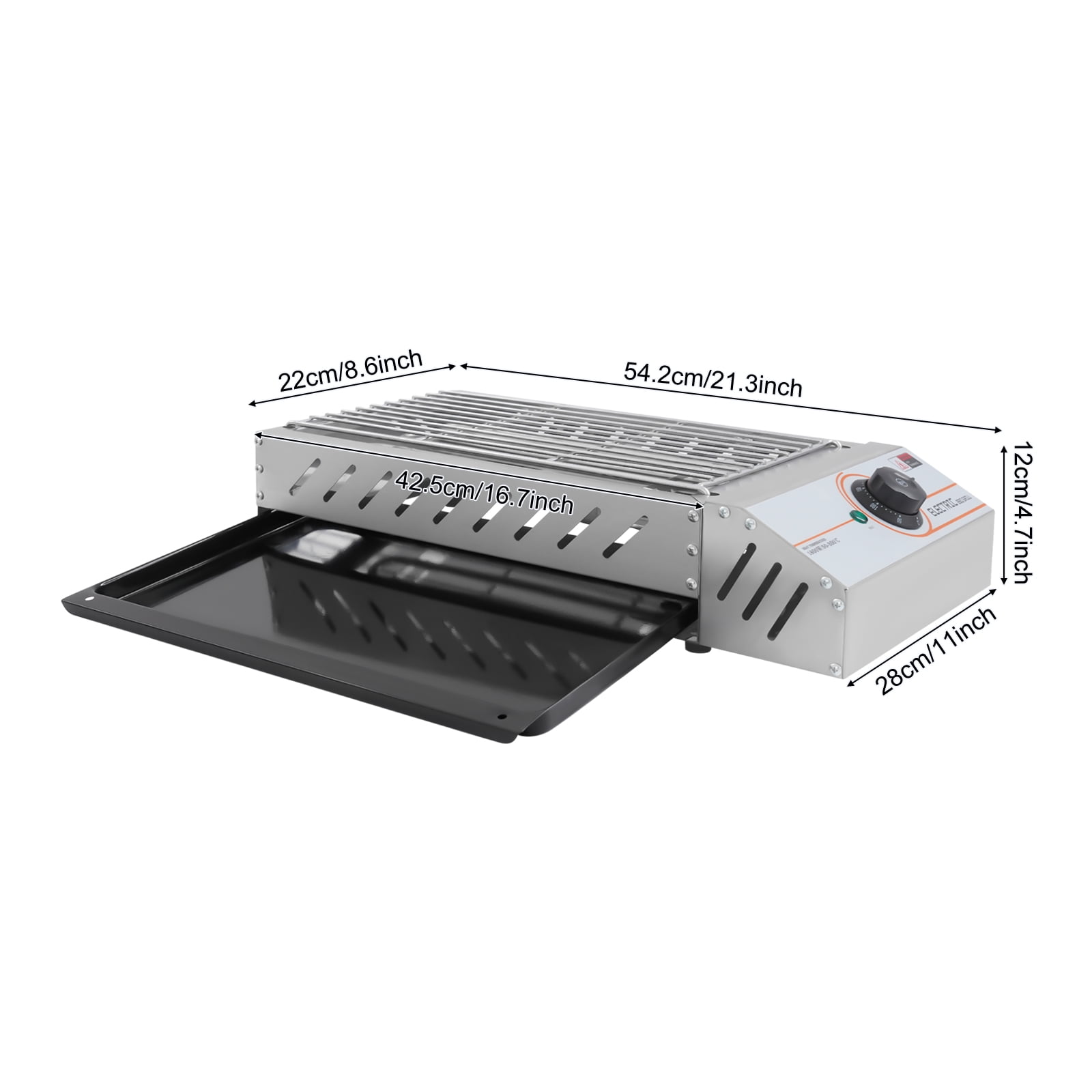 1800W Electric BBQ Grill Smokeless Stainless Steel Barbecue Hot Plate Griddle