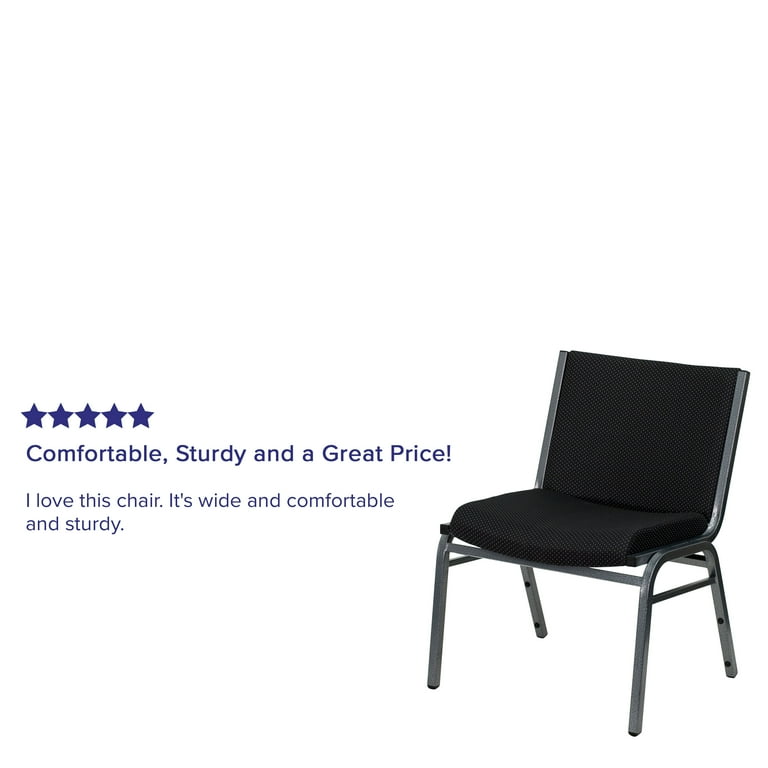 Flash Furniture 2 Pack HERCULES Series Big Tall 1000 lb. Rated Black Fabric Stack Chair