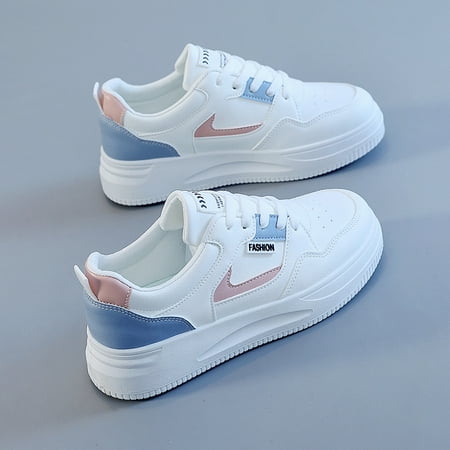 

Women‘s Casual & Fashion Sneakers Letter Patch Color Block Skate Shoes Low Top Lace Up Shoes