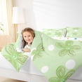 thumbnail image 4 of Feelyou Kawaii Cherry Blossoms Bedding Comforter Set, Green Polkadots Abstract Twin Comforter Sets, Watercolor Flower Reversible Bedding Set, Luxury Bedroom Decor, 2pcs, 4 of 8
