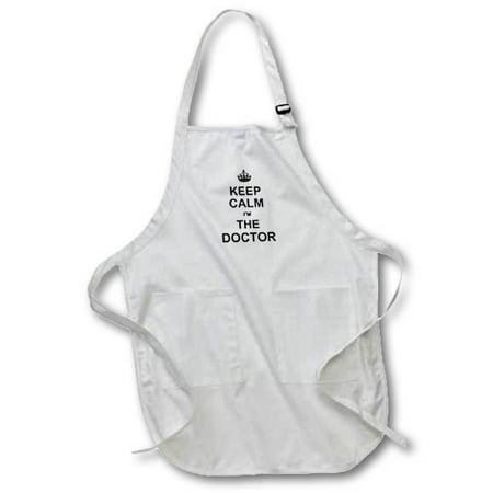 

3dRose Keep Calm I am the Doctor - Dr and proud - fun humorous funny humor im Medium Length Apron 22 by 24-inch With Pouch Pockets