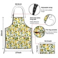 thumbnail image 3 of Yellow Lemon Fruit Flowers White Pattern Apron-Garden Aprons for Women with Pockets-Cotton Linen Waterproof Kitchen Cooking Gardening Aprons Adjustable for Kitchen,Cooking,BBQ and Salon 33x27 Inch, 3 of 5