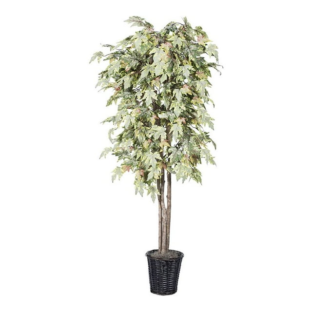 Vickerman 6' Artificial Frosted Maple Deluxe Tree with Basket in Green/Brown
