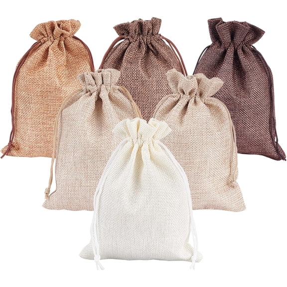 5x7 Inch Burlap Bags 24pcs Packing Pouches Drawstring Gift Bag Wedding Favors Bag Candy Bags Advent Calendar Bags for DIY Christmas Jewelry Wedding Party Shower Birthday 6 Colors