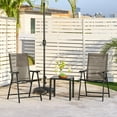 thumbnail image 3 of Patio Dining Chairs Set of 2 with Armrests, Outdoor Folding Chairs with Metal Frame and Backrest for Lawn, Garden, Yard and Poolside, 3 of 6