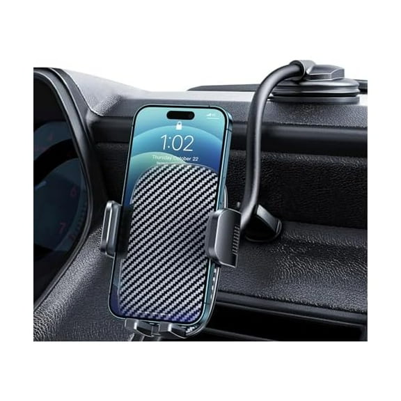 wonima88 Car Phone Holder - Flexible Gooseneck Long Arm Phone Mount for Windshield with Washable Strong Suction Cup for All iPhone Android Smartphone