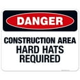 thumbnail image 1 of Construction Area Hard Hats Required Sign, OSHA Danger Sign, 24x30 Aluminum, 1 of 1