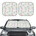 thumbnail image 6 of Lsque Cartoon Bunny 2 PCS Windshield Sun Shade | CarFoldable Window Covers | Car Accessories Reflect UV for Universal Cars SUV Truck | Large, 6 of 7