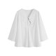 thumbnail image 5 of Neewe Women's Casual 3/4 Sleeve Plain V-Neck Button Decoration Pleated Blouses Tops T-Shirts S-XXL, 5 of 7
