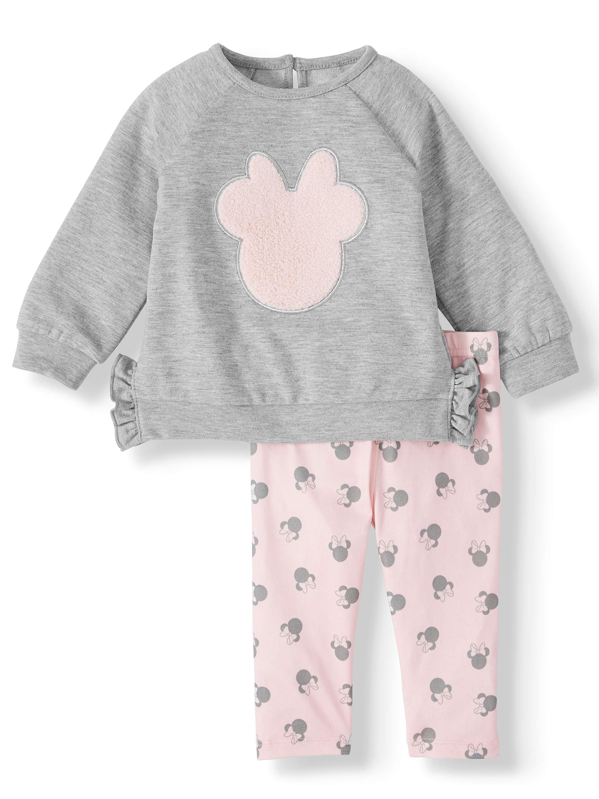 Disney Minnie Mouse Girls Fashion Long Sleeve Graphic T-Shirt & Leggings Set 
