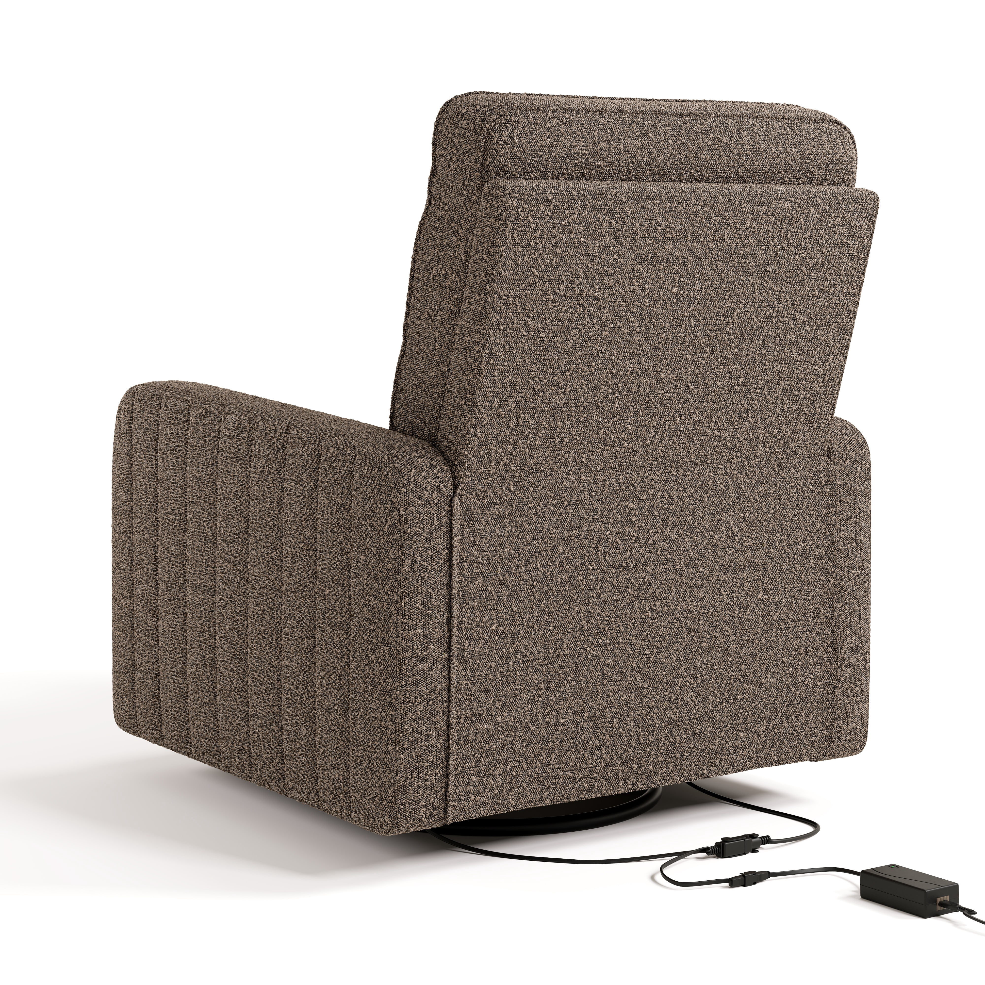 Storkcraft Kyoto Deluxe Extra-Wide Nursery Power Recliner Swivel Glider, Mountain Brown Boucle