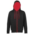 thumbnail image 1 of Awdis - Sudadera con capucha y cremallera Modelo Varsity hombre/caballero - Gym/Correr/Deporte (Carbón/Negro), 1 of 2