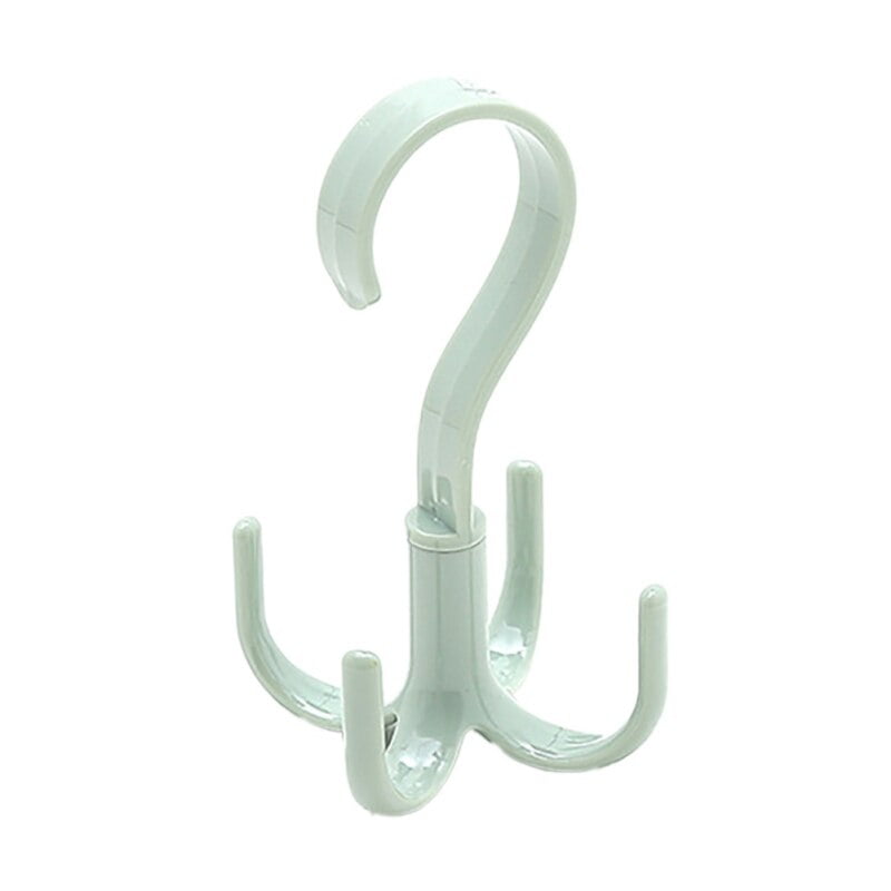 Hook Clips Buckle 43mm ID Rotatable 4 Hangers Bag Tie Scarf Hat Belt Blue 5pcs 