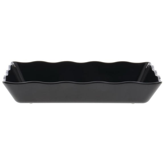 HUBERT Serving Platter Black Melamine Wave Display -14"L x 9 1/2"W x 2"H