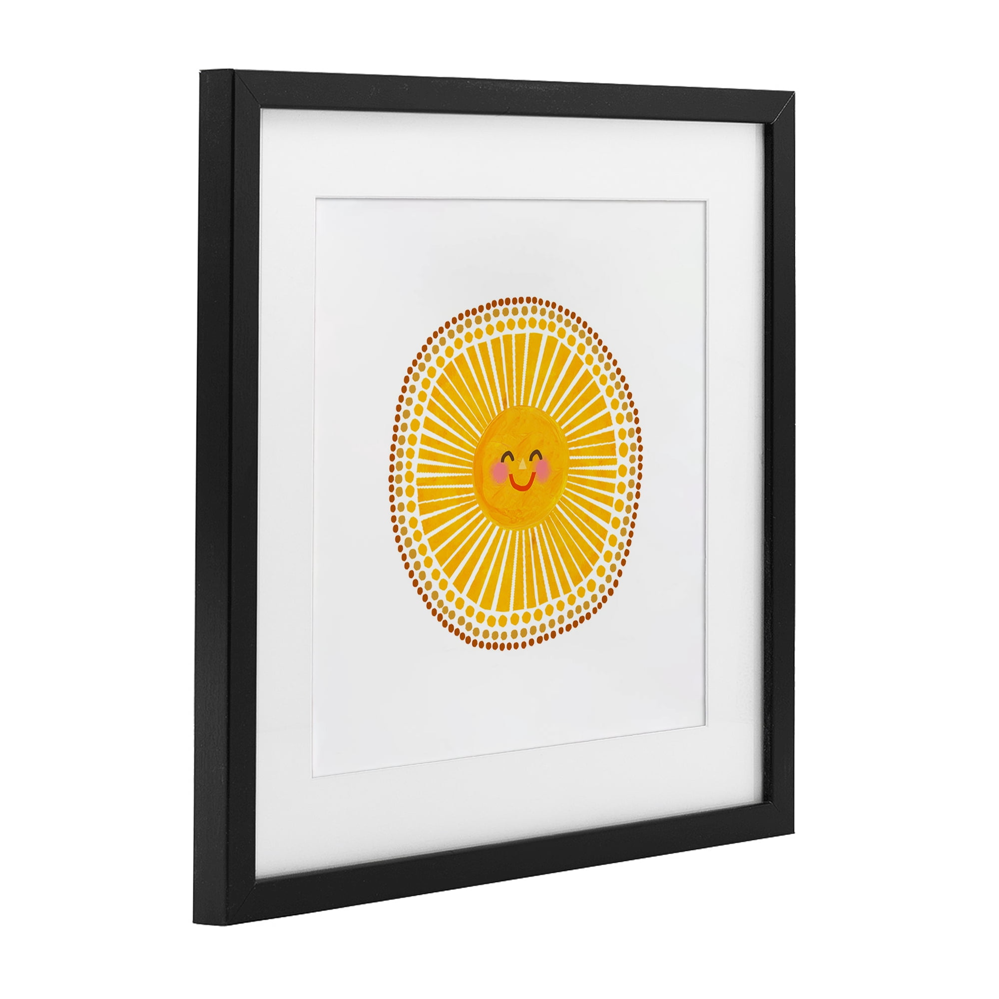 Stupell Industries Yellow Sun's Smile Black Framed Print Under Glass, design by Katherine Herrell Studio