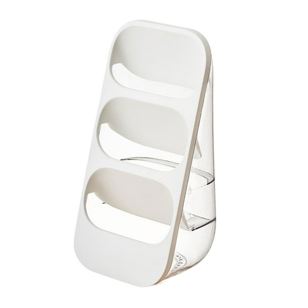 Ounissouiy Compartimento de inserción inclinado para soporte para palillos, a prueba de polvo y drenable, caja de almacenamiento de cubiertos Organizadores de utensilios de cocina Blanco