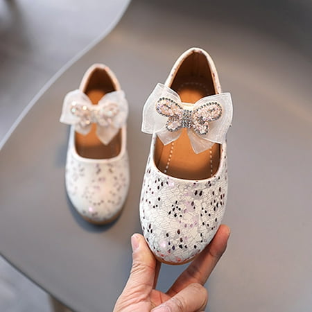 

Hunpta Butterfly-Knot Girls Princess Shoes Kids Single Baby Shoes Crystal Children Baby Shoes